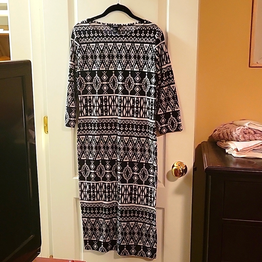 Aztec Pattern bodycon dress midi length